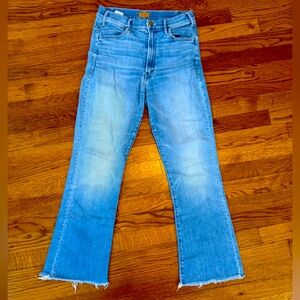 MOTHER The Hustler Ankle Fray Jeans – Light Wash